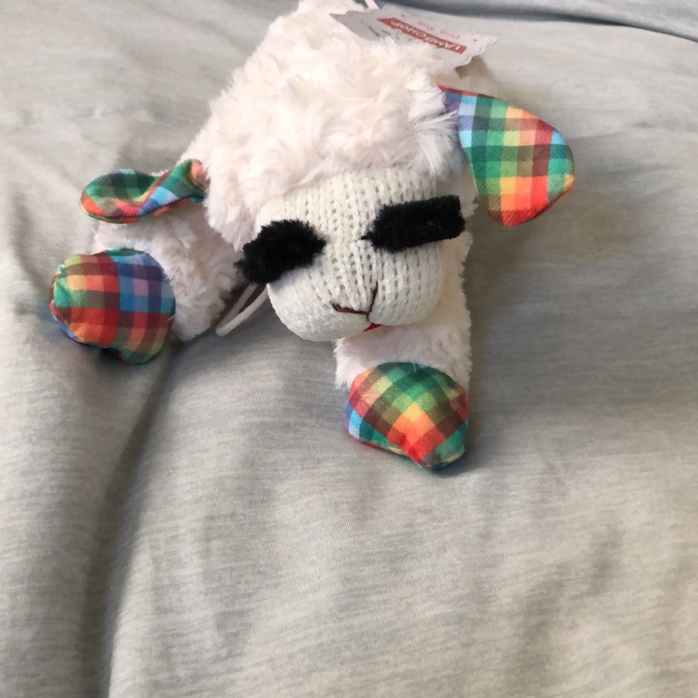 🐾HP🐾 LambChop Easter plaid dog toy